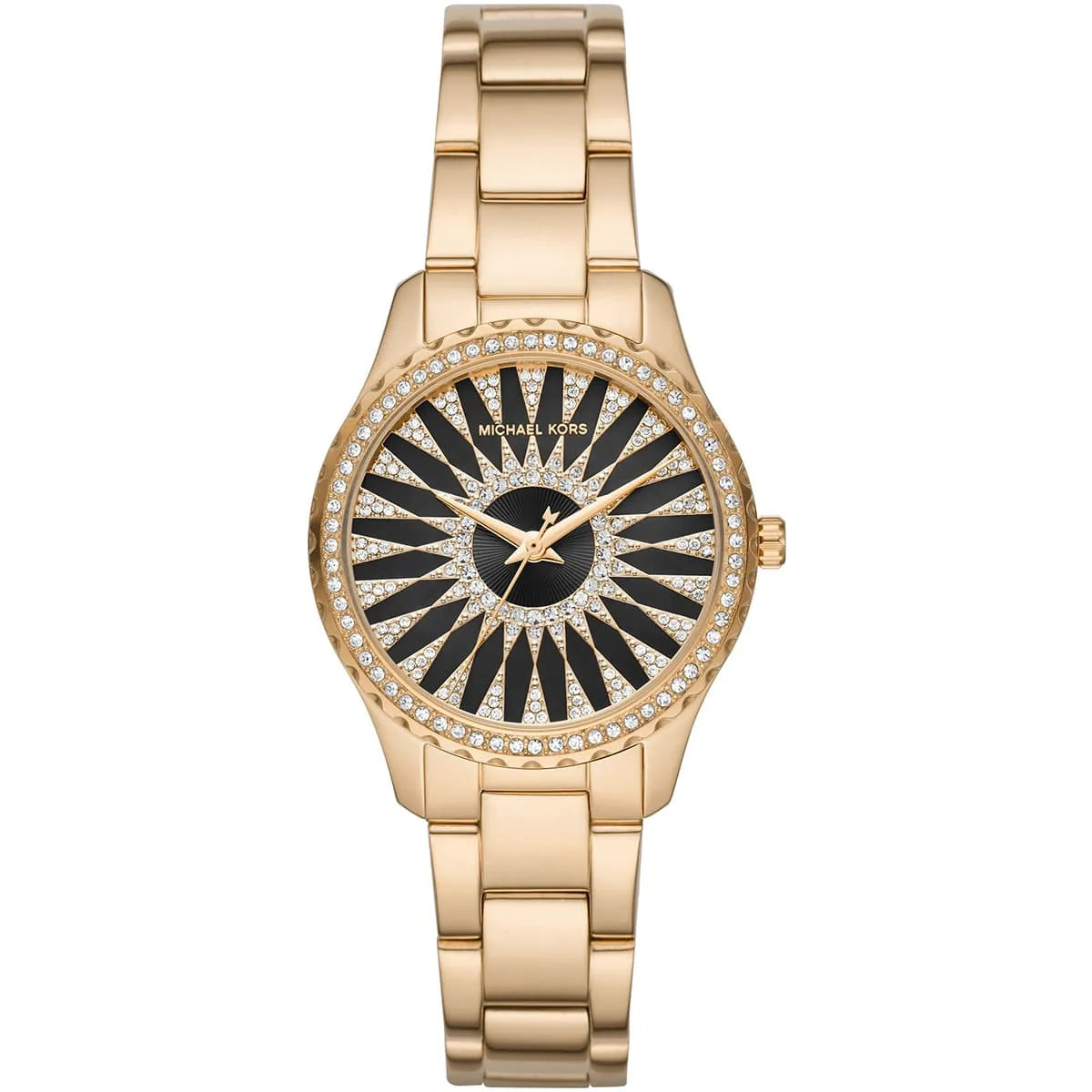 Michael Kors Layton Quartz Black Dial Gold Steel Strap Watch For Women - MK6892 mk6892 - Image 1