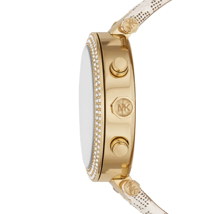 Michael Kors Parker Chronograph White Dial White Leather Strap Watch For Women - MK6916 mk6916 - Image 3