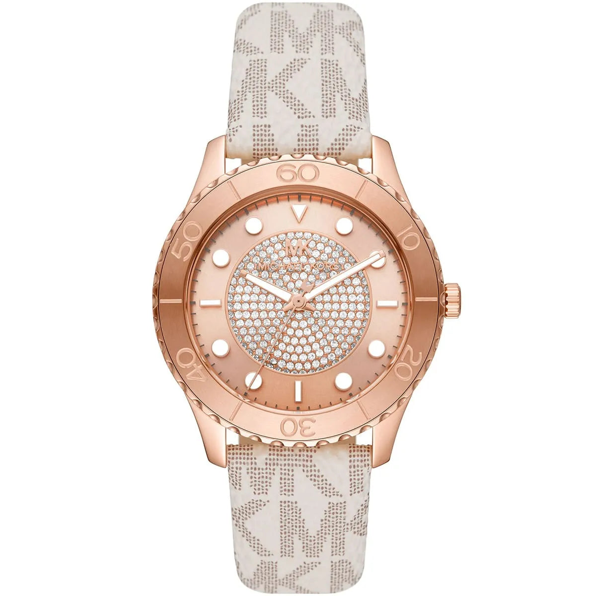 Michael Kors Oversized Runway Dive Pavé Rose Gold-Tone and Logo Watch - MK6980