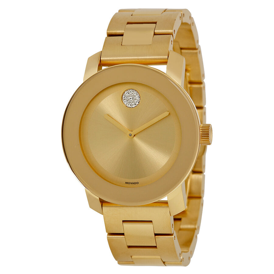 Movado Bold Gold Dial Yellow Gold Ion-plated Ladies Watch #3600104 - Kiwi Watches