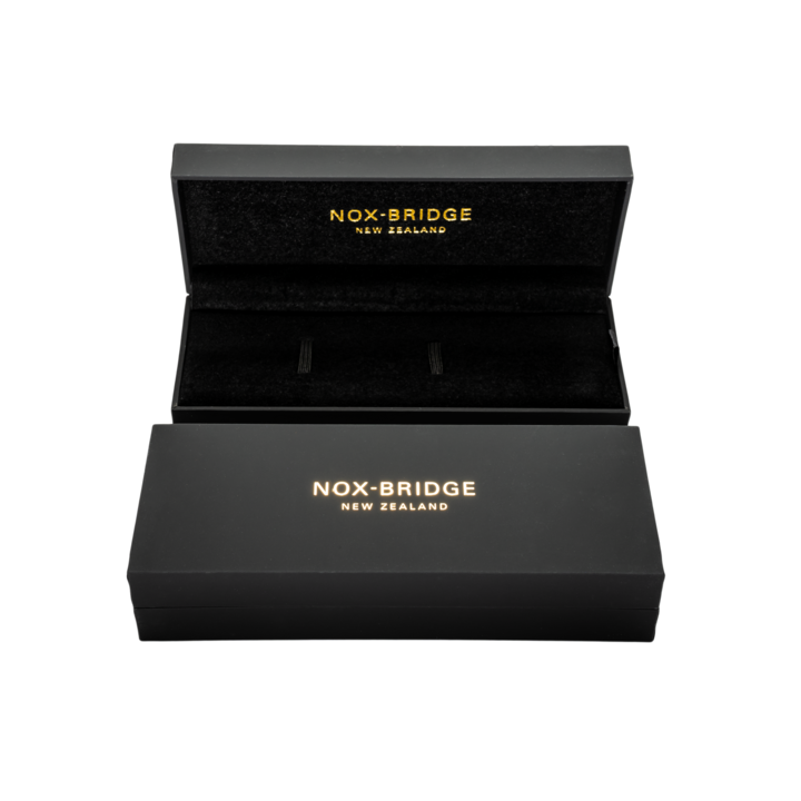 Noxbridge Classic Izar luxury watch presentation box with gold branding