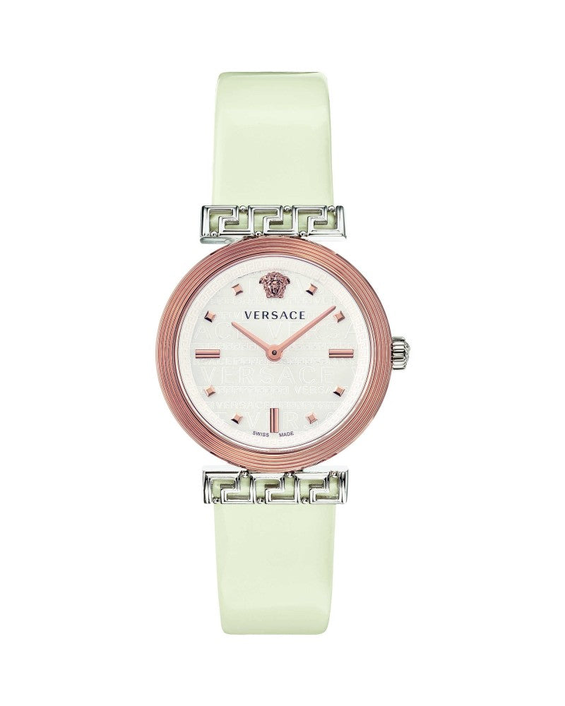 Versace Meander White Leather Strap Women's Watch  VELW00120 - Kiwi Watches