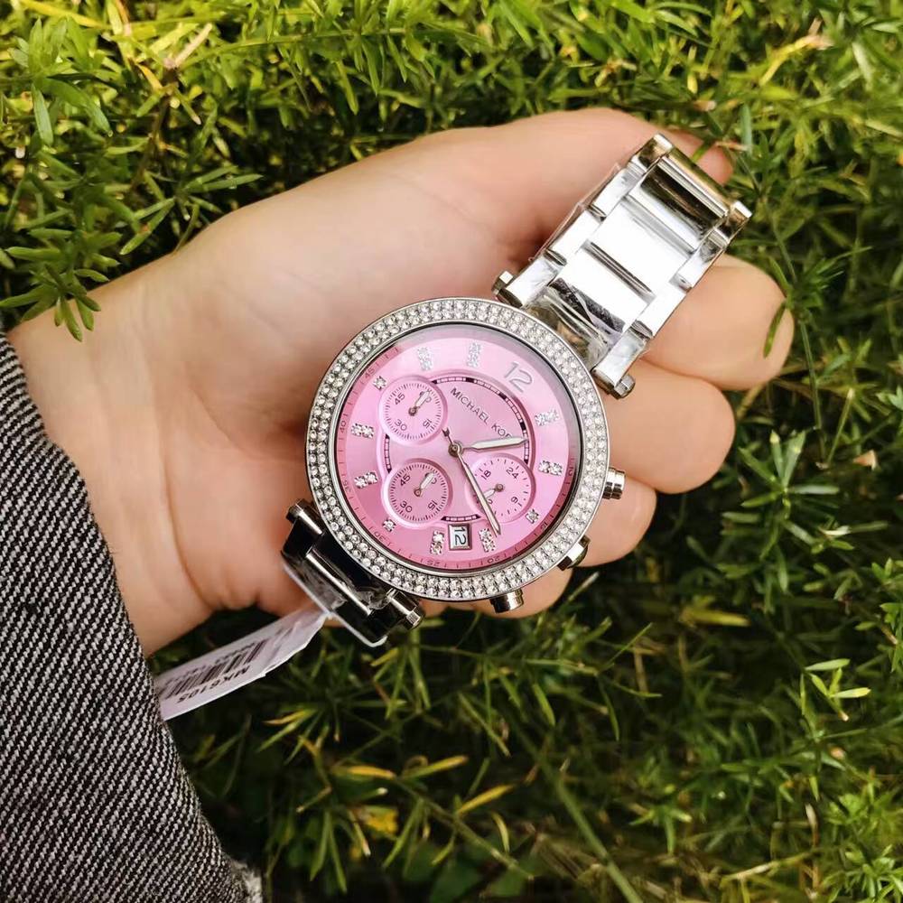 Michael Kors Parker' Chronograph Pink Dial Ladies Watch MK6105