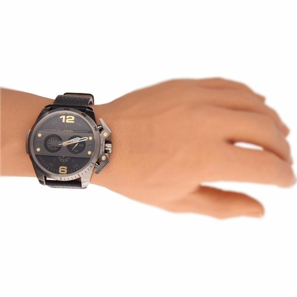 Diesel Ironside Men's Watch DZ4386 316L grey stainless steel & genuine leather strap 5ATM (50m) water resistant Japan movements with a chronograph and date function