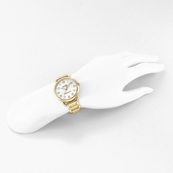 Coach Delancey Silver Dial Yellow Gold-tone Ladies Watch 14502496