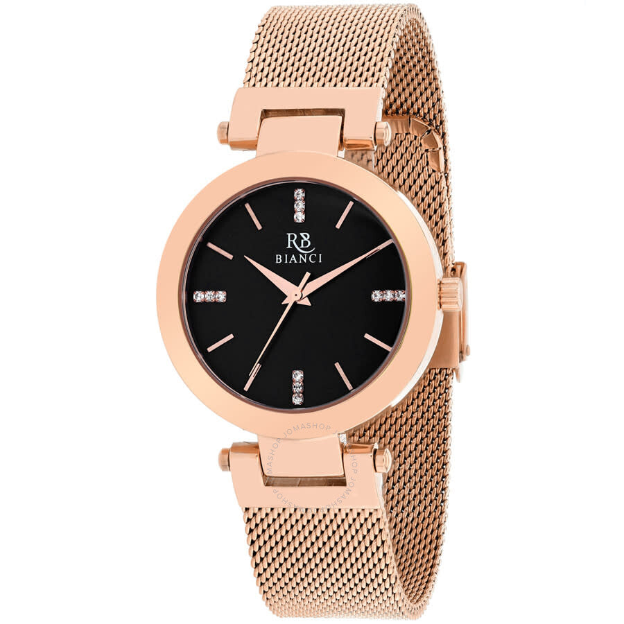 Roberto Bianci Cristallo Quartz Black Dial Ladies Watch RB0403 - The Watches Men & Co