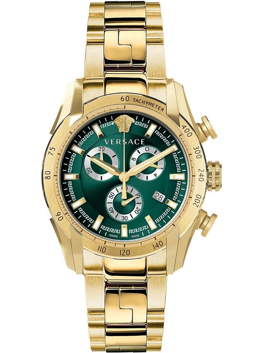 Versace V-Ray Chronograph Green Dial Men's Watch VE2I00621 - Dawson Watches