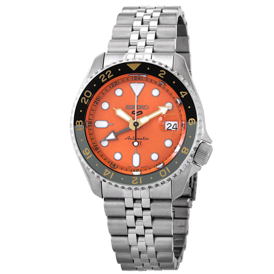 Seiko 5 Sports GMT Automatic Orange Dial Men's Watch SSK005K1 - Dawson Watches
