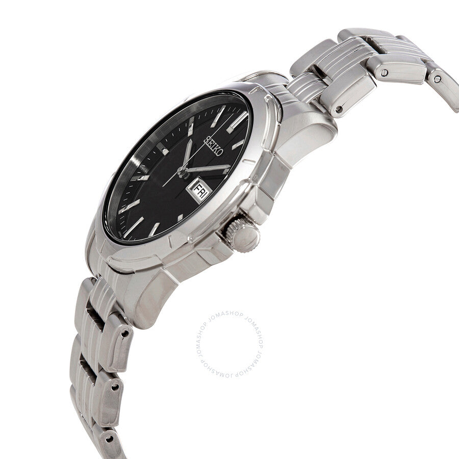 Seiko Essentials Quartz Black Dial Men's Watch SUR355