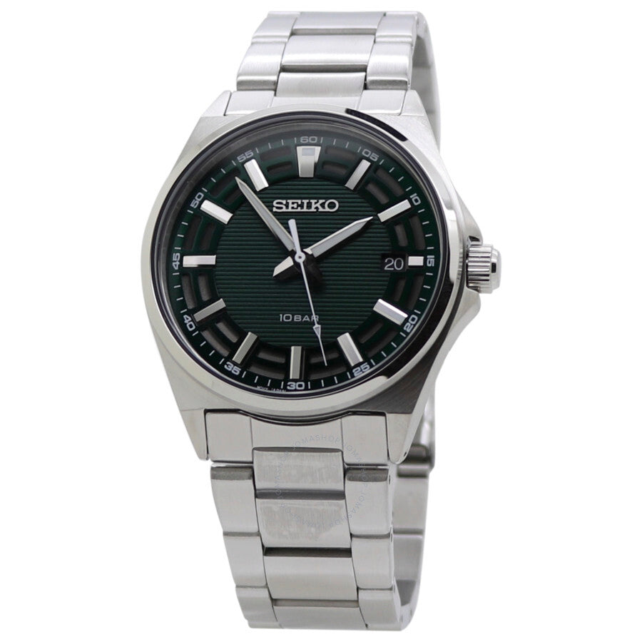 Seiko Quartz Green Dial Stainless Steel Men's Watch SUR503P1