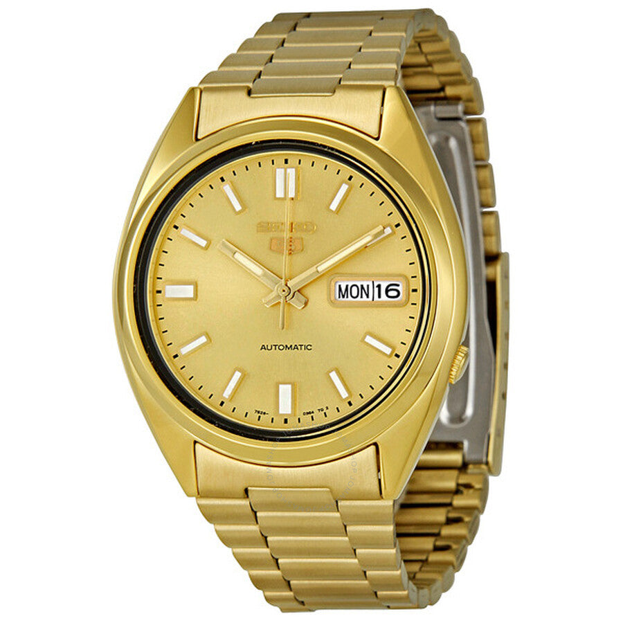 Seiko Series 5 Automatic Gold Dial Yellow Gold-tone Men's Watch SNXS80 - Dawson Watches