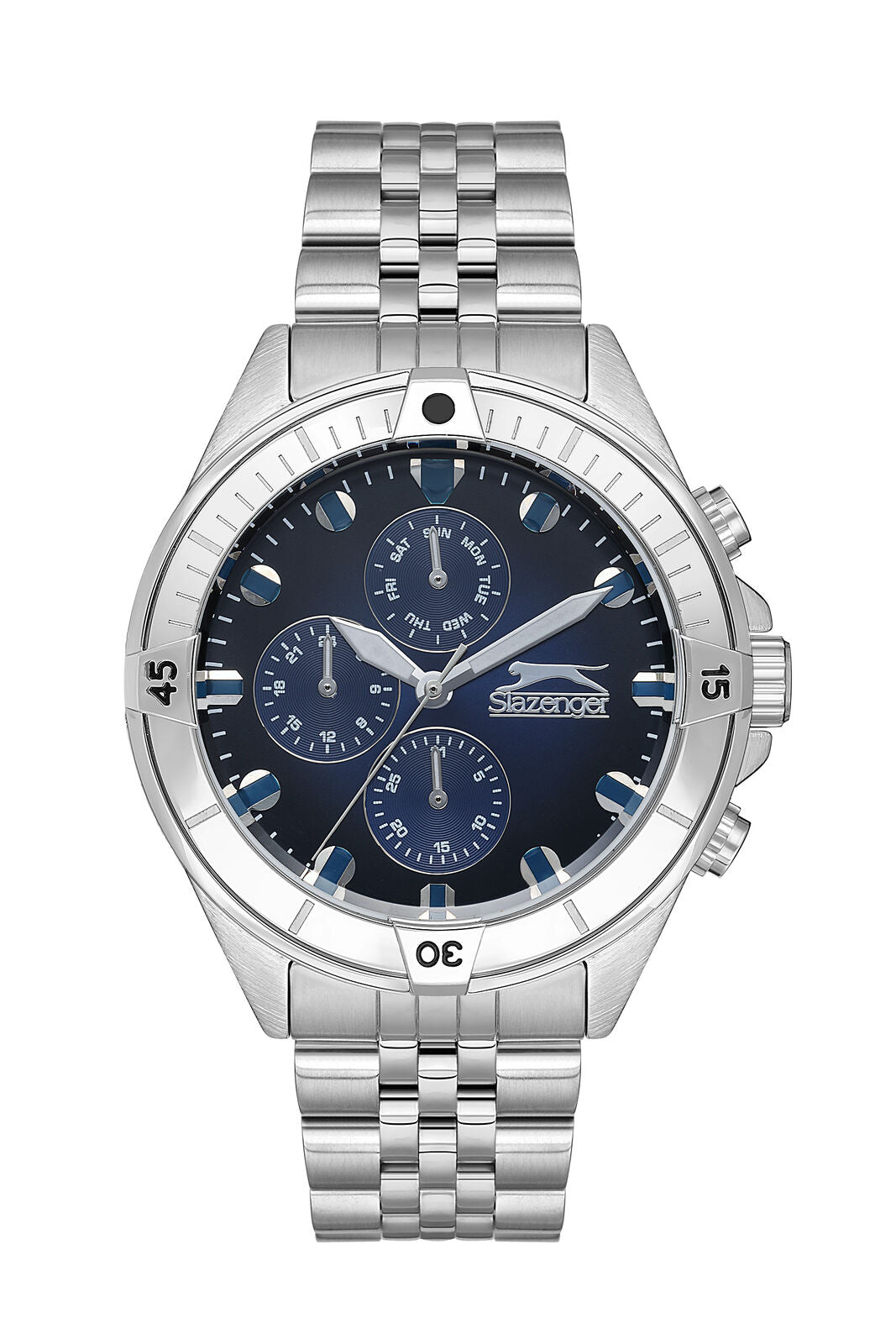 Slazenger Sport Multifunction Dark Blue Dial Silver Watch - Sl.09.2227.2.02