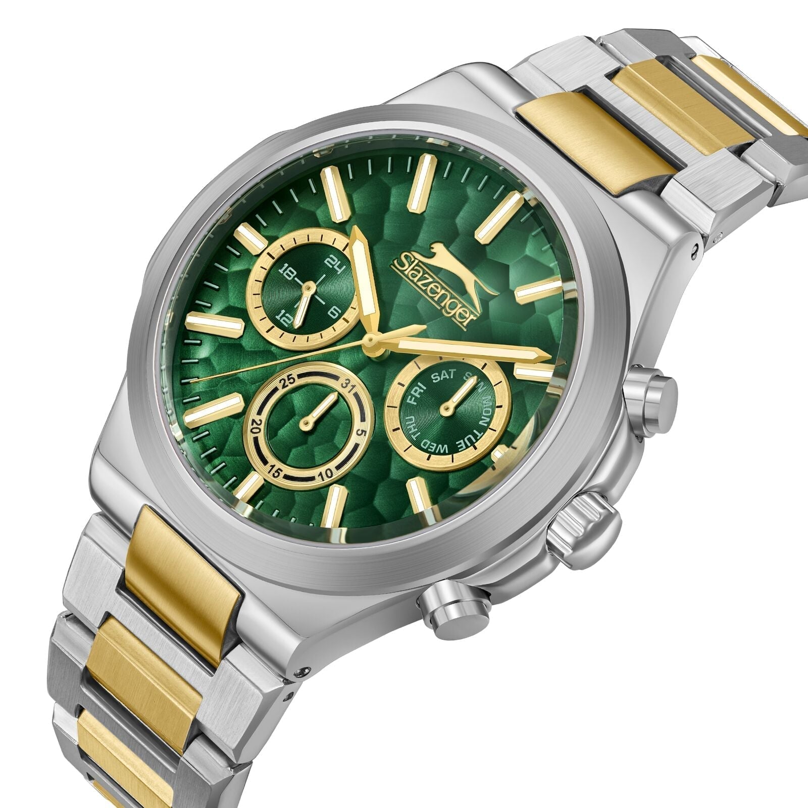 Slazenger Diver Multifunction Green Dial Two tone Watch - SL.09.2364.2.01
