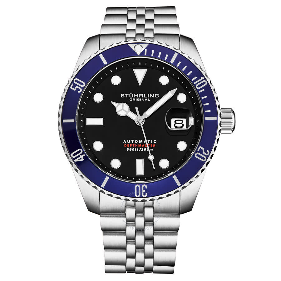 Stuhrling Original Aquadiver Automatic Black Dial Men's Watch M18017 - The Watches Men & Co