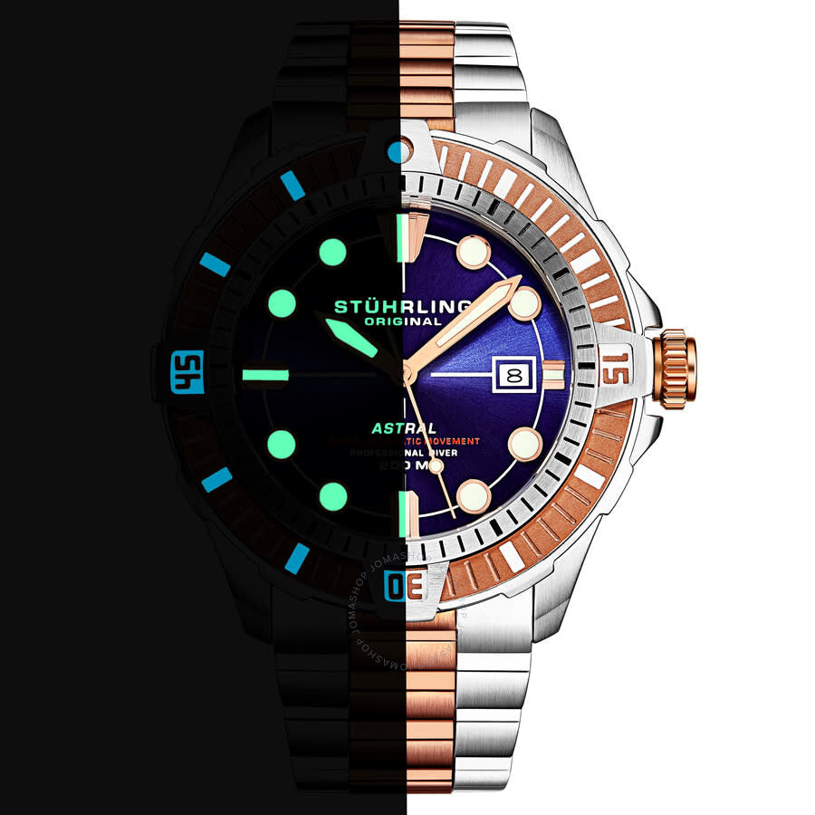 Stuhrling Original Aquadiver Automatic Blue Dial Men's Watch M16747 - Dawson Watches #3