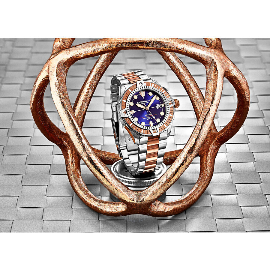 Stuhrling Original Aquadiver Automatic Blue Dial Men's Watch M16747#M16747 - Dawson Watches #7