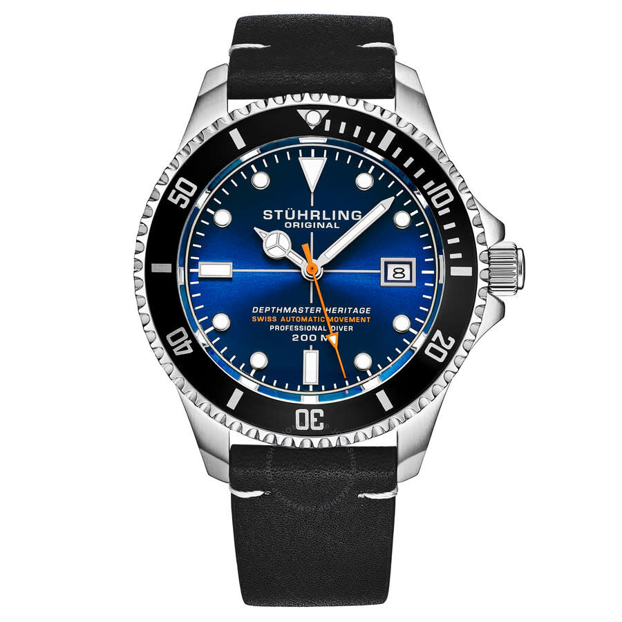 Stuhrling Original Aquadiver Automatic Blue Dial Men's Watch M17182 - Dawson Watches