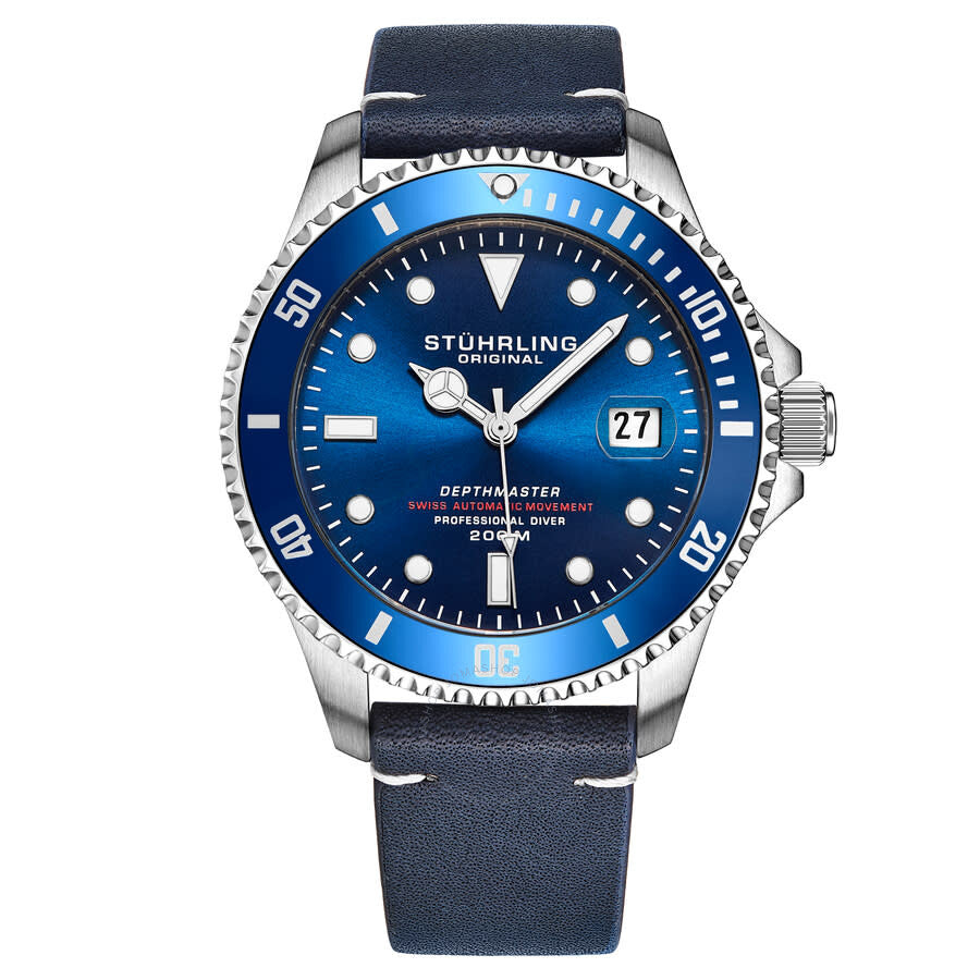 Stuhrling Original Aquadiver Automatic Blue Dial Men's Watch M17185 - Dawson Watches