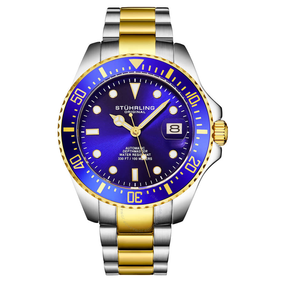 Stuhrling Original Aquadiver Automatic Blue Dial Men's Watch M18256 - The Watches Men & Co