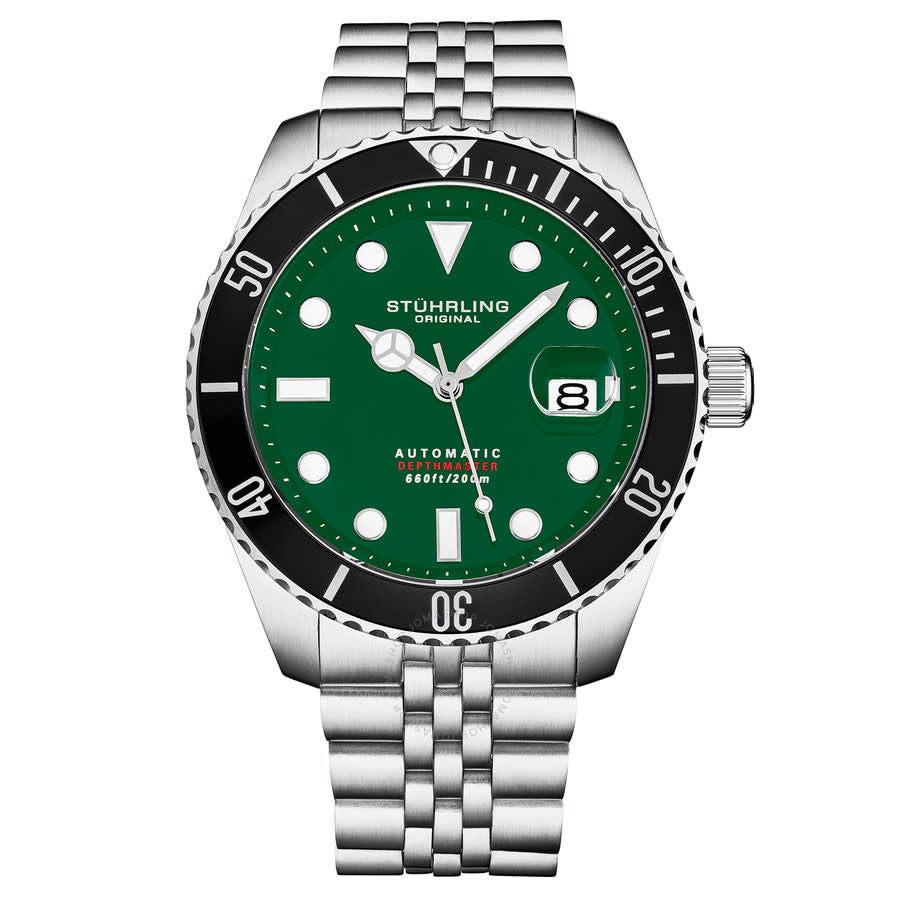 Stuhrling Original Aquadiver Automatic Green Dial Men's Watch M18018 - The Watches Men & Co