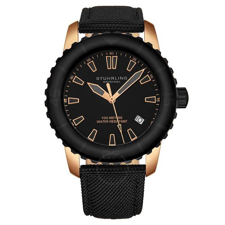 Stuhrling Original Aquadiver Black Dial Men's Watch M15241 - The Watches Men & Co
