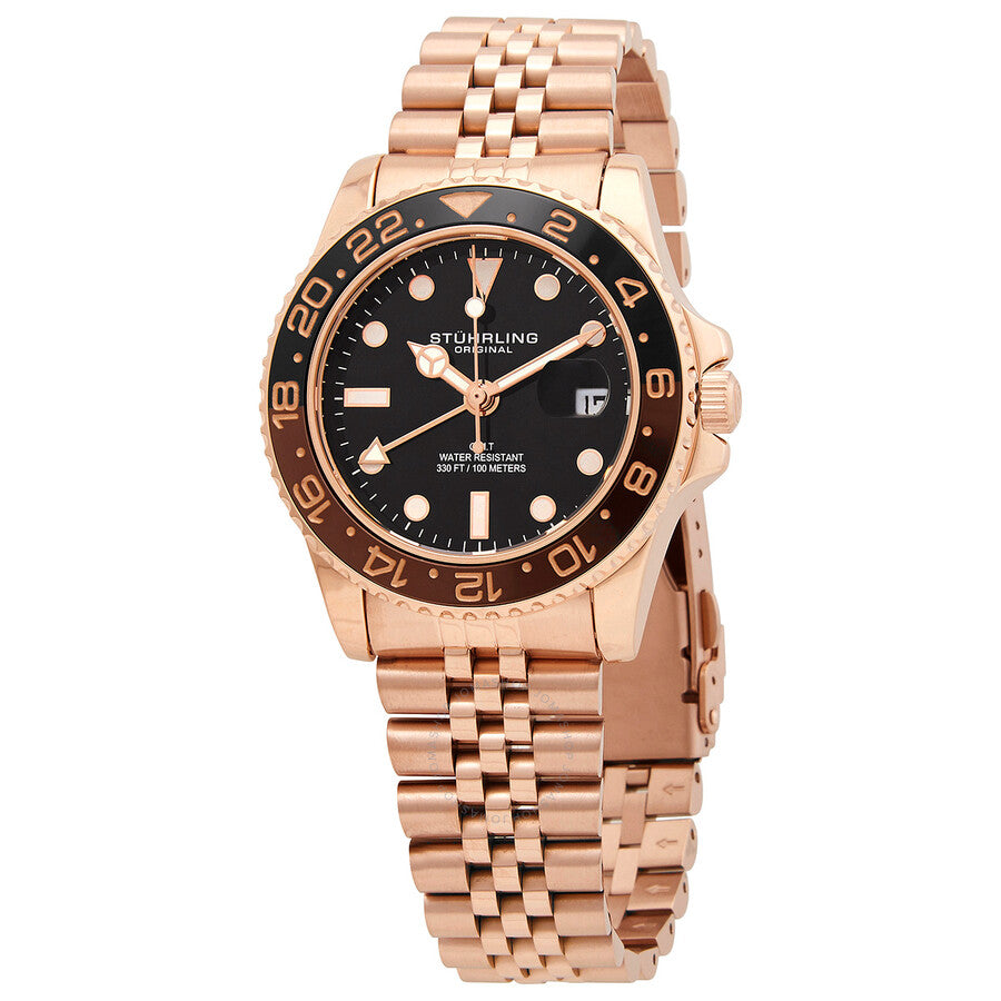 Stuhrling Original Aquadiver Black Dial Men's Watch M15840 - The Watches Men & Co