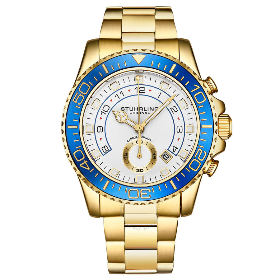 Stuhrling Original Aquadiver Quartz White Dial Men's Watch M16745 - The Watches Men & Co