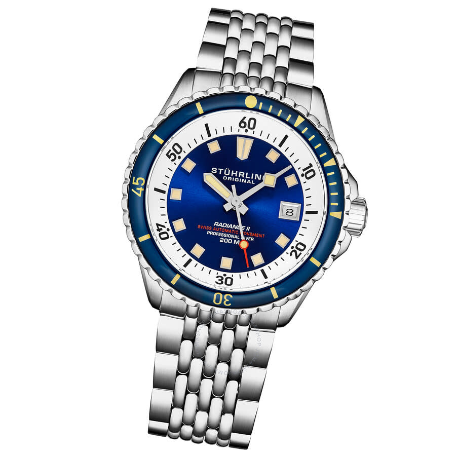Stuhrling Original Depthmaster Automatic Blue Dial Men's Watch M18011 - The Watches Men & Co #2