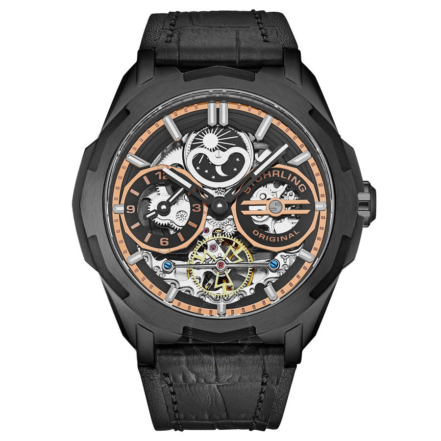 Stuhrling Original Legacy Chronograph Automatic Black Dial Men's Watch M18222 - The Watches Men & Co
