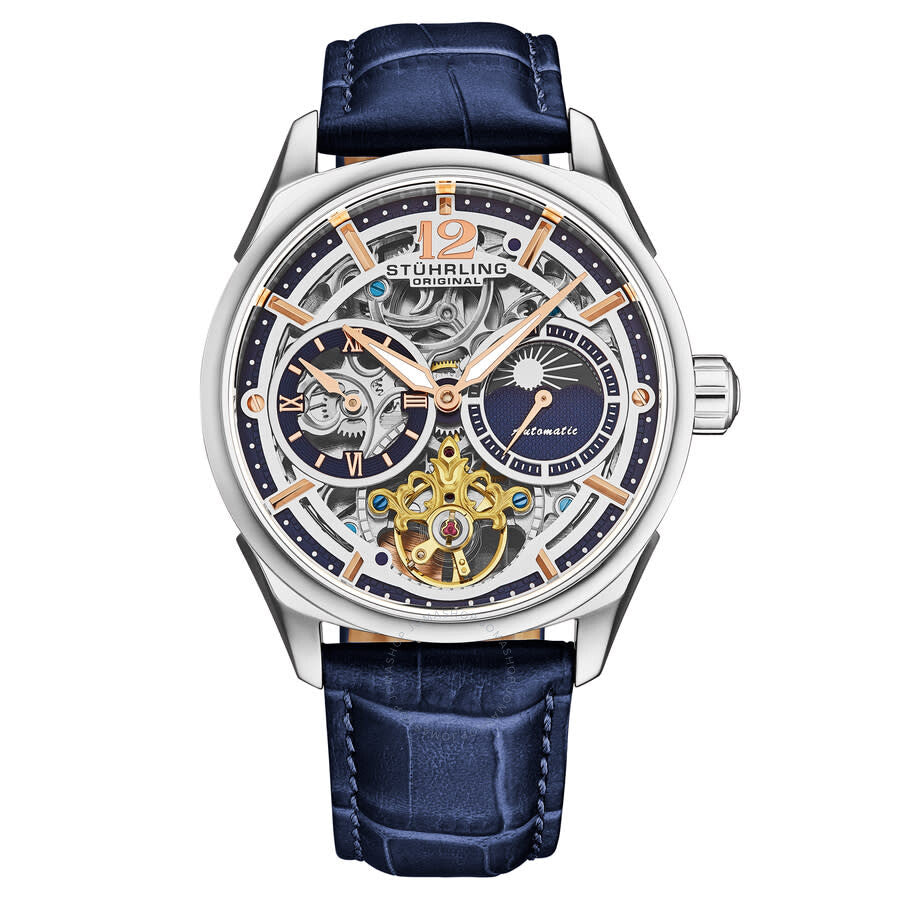 Stuhrling Original Legacy Chronograph Automatic Rose Gold Dial Men's Watch M18245 - The Watches Men & Co
