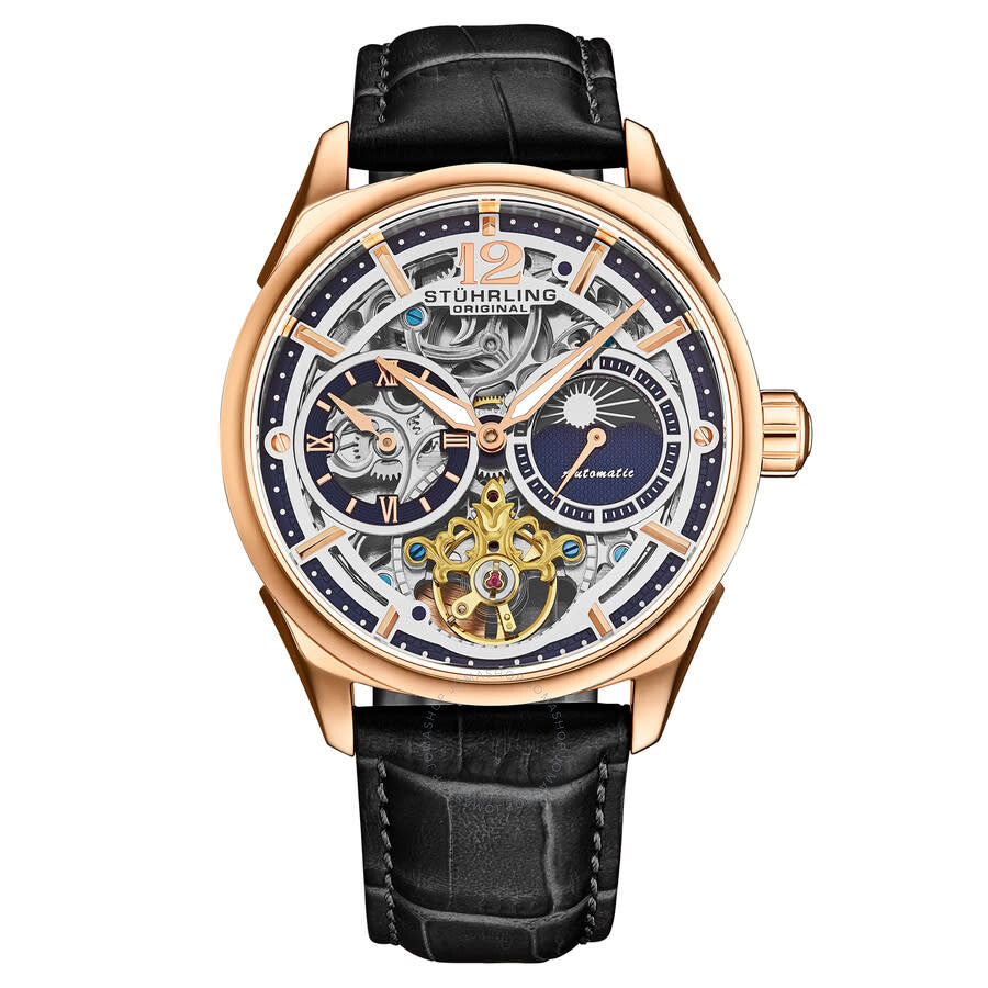 Stuhrling Original Legacy Chronograph Automatic Rose Gold Dial Men's Watch M18247 - Dawson Watches