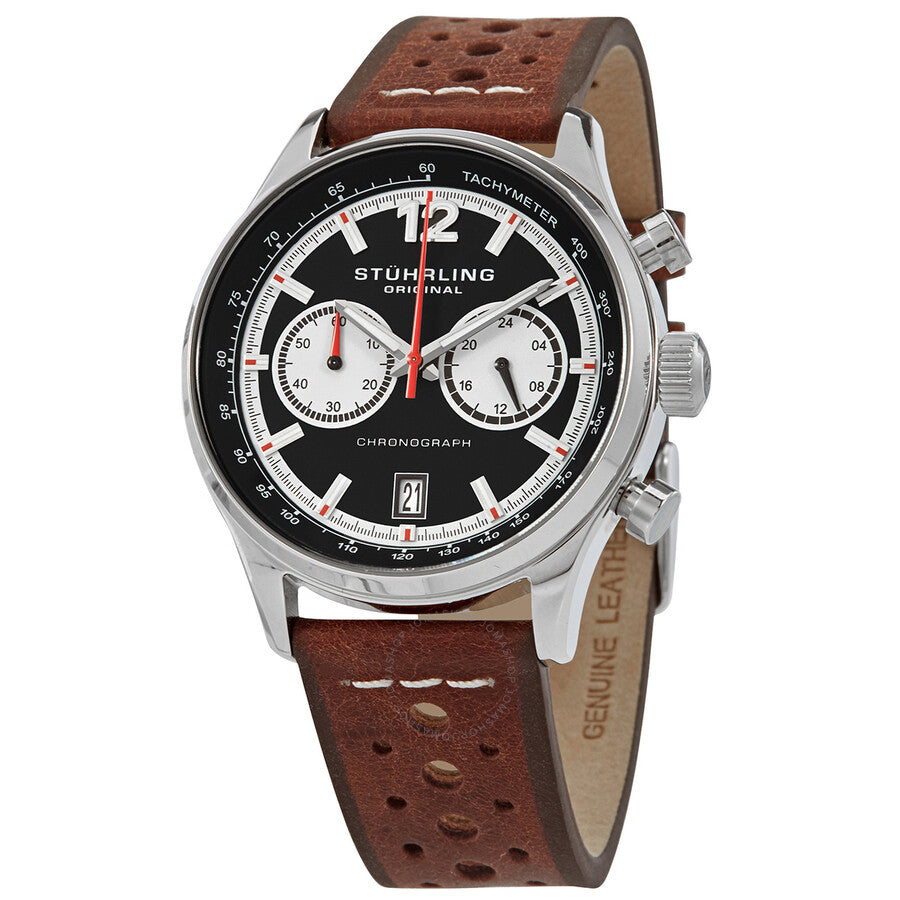 Stuhrling Original Monaco Black Dial Men's Watch M15560 - The Watches Men & Co