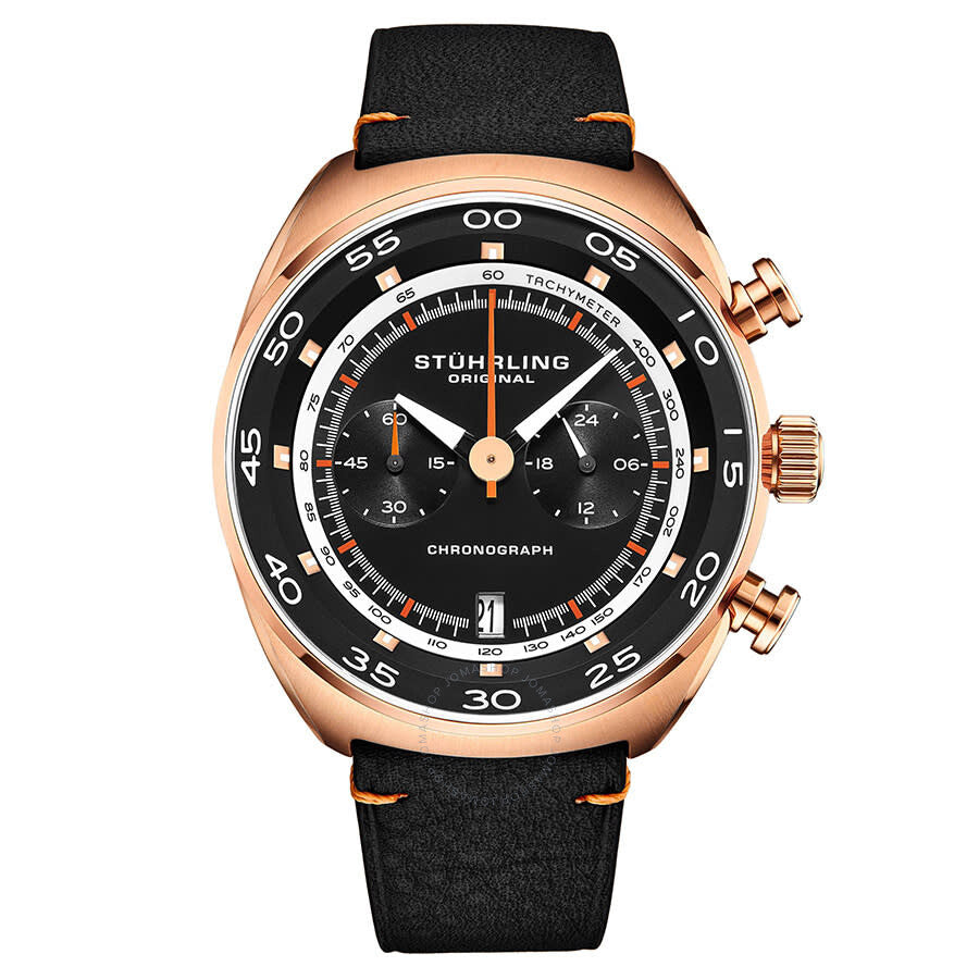 Stuhrling Original Monaco Quartz Black Dial Men's Watch M13547 - The Watches Men & Co