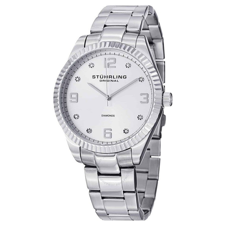 Stuhrling Original Symphony Diamond Silver-tone Dial Men's Watch M15353 - The Watches Men & Co