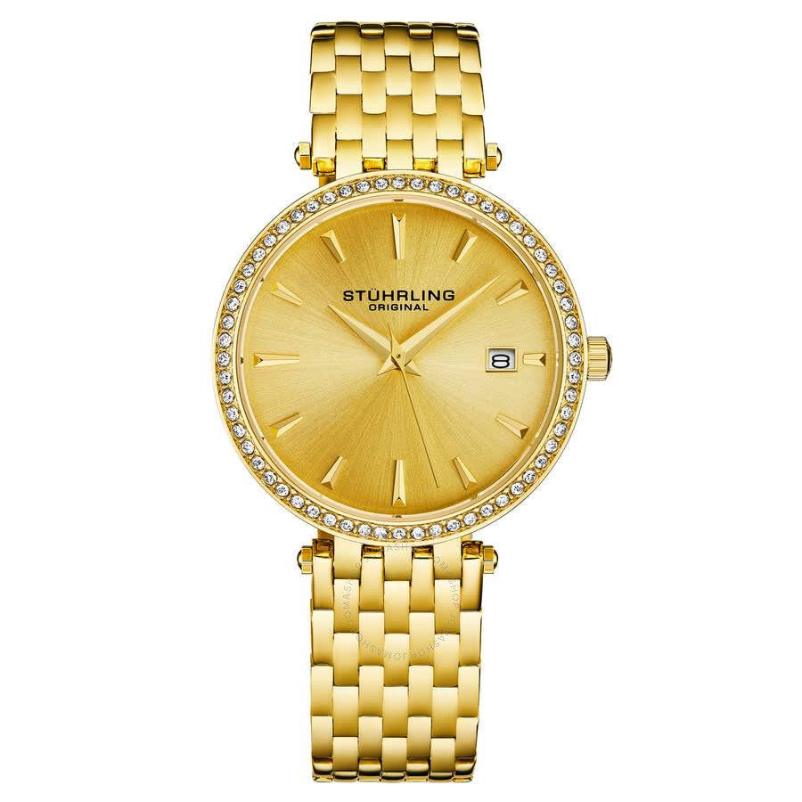 Stuhrling Original Symphony Quartz Gold Dial Ladies Watch M17186 - Dawson Watches