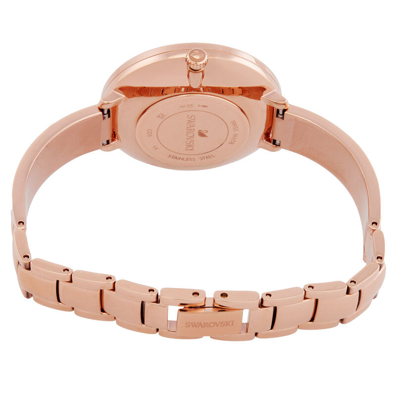 Swarovski Attract Metal Bracelet Silver Dial Rose Gold Tone Women's Watch - 5642221