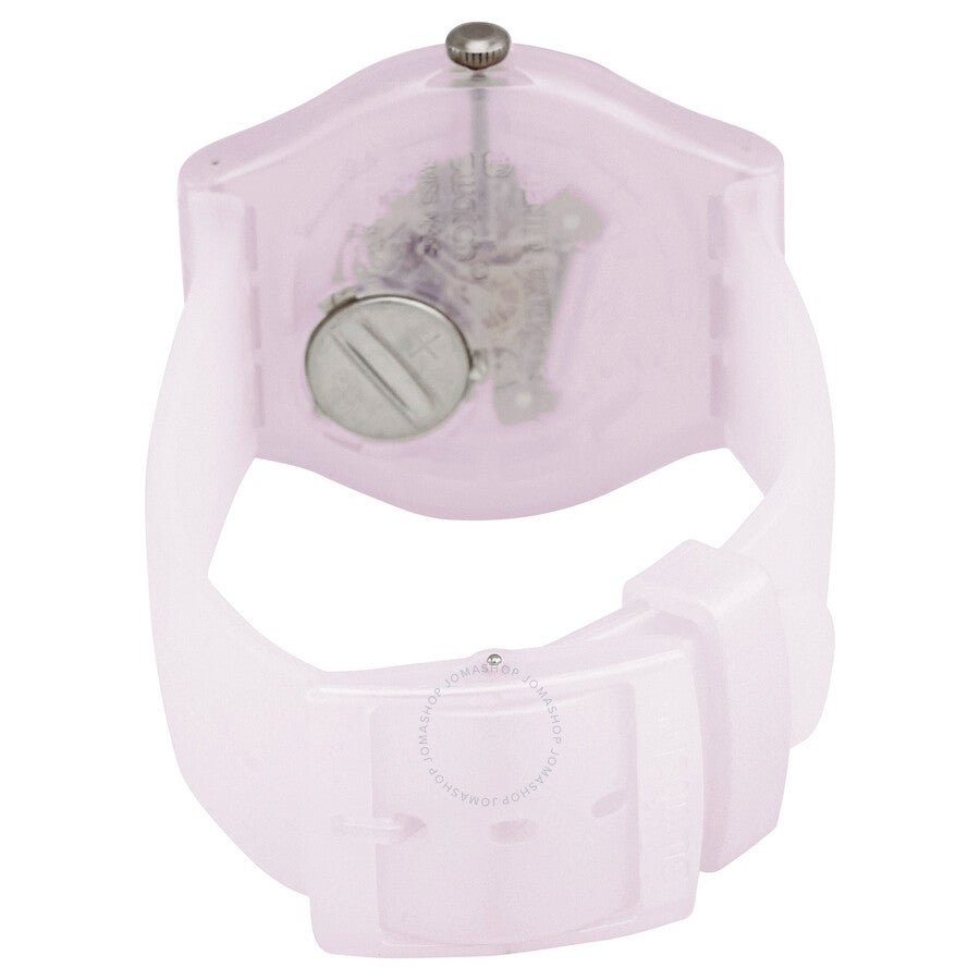 Swatch Monthly Drops Pink Mist Quartz Pink Skeleton Dial Watch SUOK155 - The Watches Men & Co #3