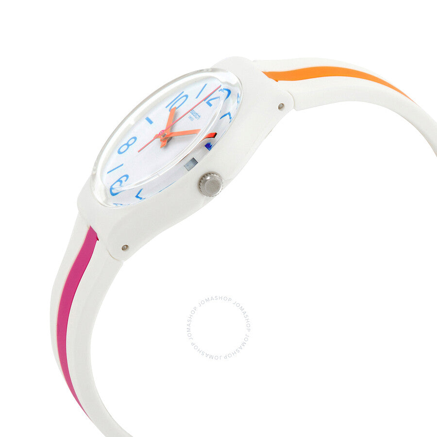 Swatch Pinkline Quartz White Dial Unisex Watch GW408 - The Watches Men & Co #2