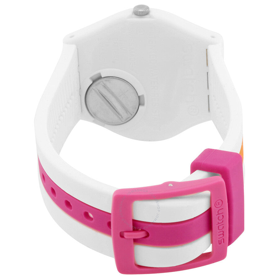 Swatch Pinkline Quartz White Dial Unisex Watch GW408 - The Watches Men & Co #3