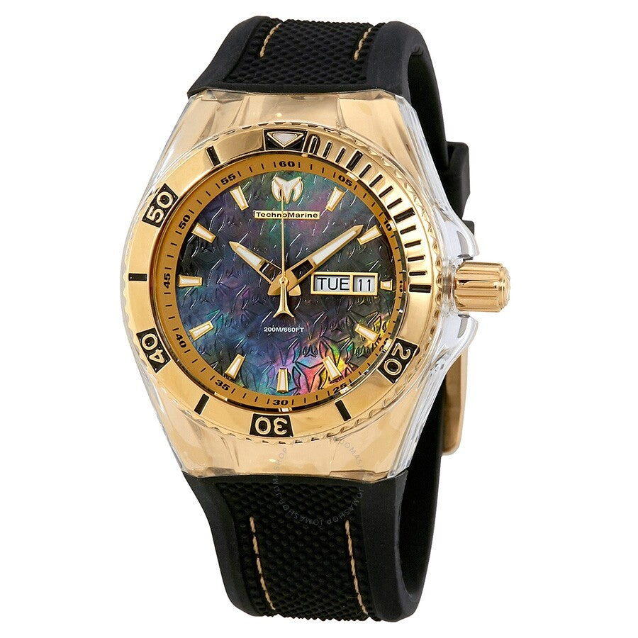 TechnoMarine Cruise Monogram Black Mother of Pearl Men's Watch 115213 - The Watches Men & Co