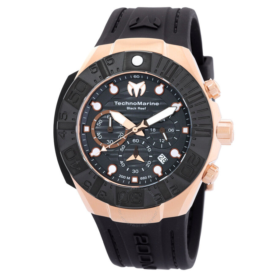 Technomarine Reef Black Chronograph GMT Quartz Black Dial Men's Watch TM-523011 - Dawson Watches