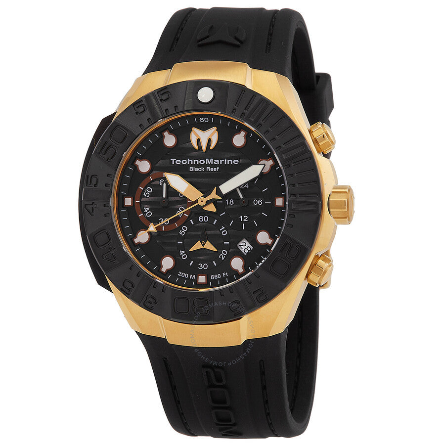 Technomarine Reef Black Chronograph GMT Quartz Black Dial Men's Watch TM-523012 - Dawson Watches