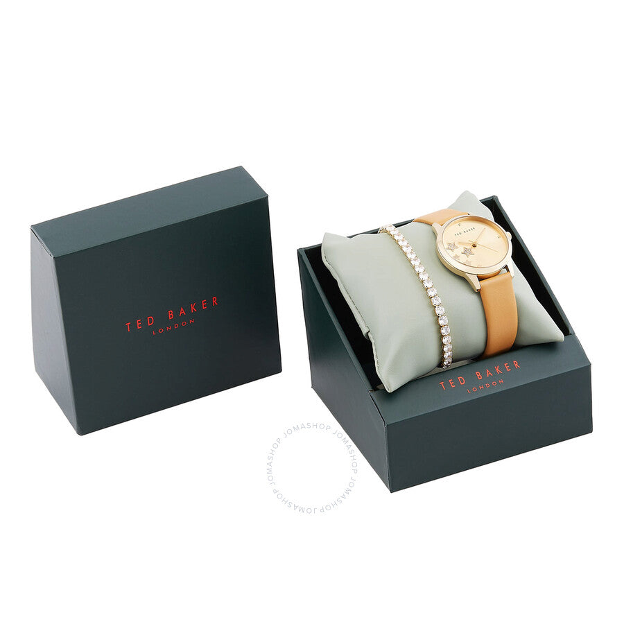Ted Baker Fitzrovia Classic Chic Quartz Gold Dial Ladies Watch and Bracelet Set BKGFW22199I - The Watches Men & Co #4