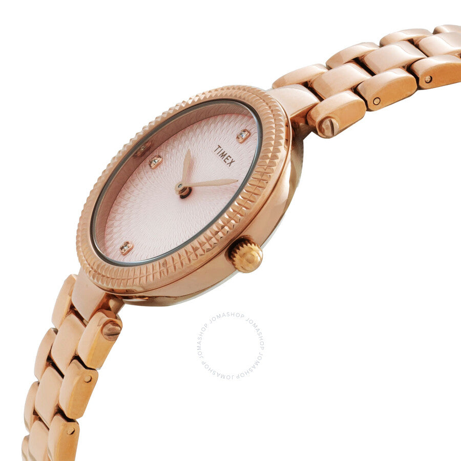 Timex Adorn Quartz Crystal Pink Dial Ladies Watch TW2V24300VQ - The Watches Men & Co #2