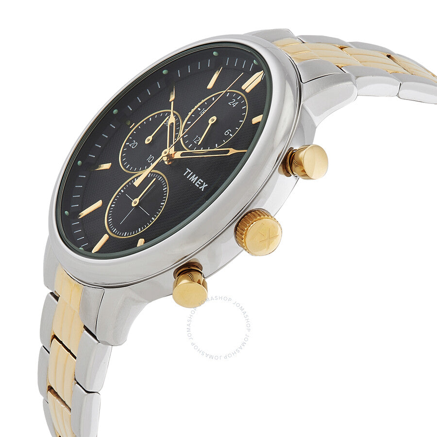 Timex Chicago Chronograph Quartz Blue Dial Two-Tone Men's Watch TW2W13300 - The Watches Men & Co #2