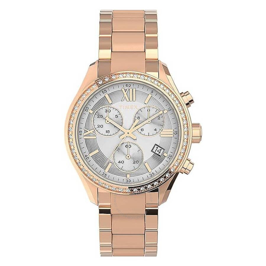 Timex Chronograph Quartz Crystal Silver Dial Ladies Watch TW2V57900 - Dawson Watches