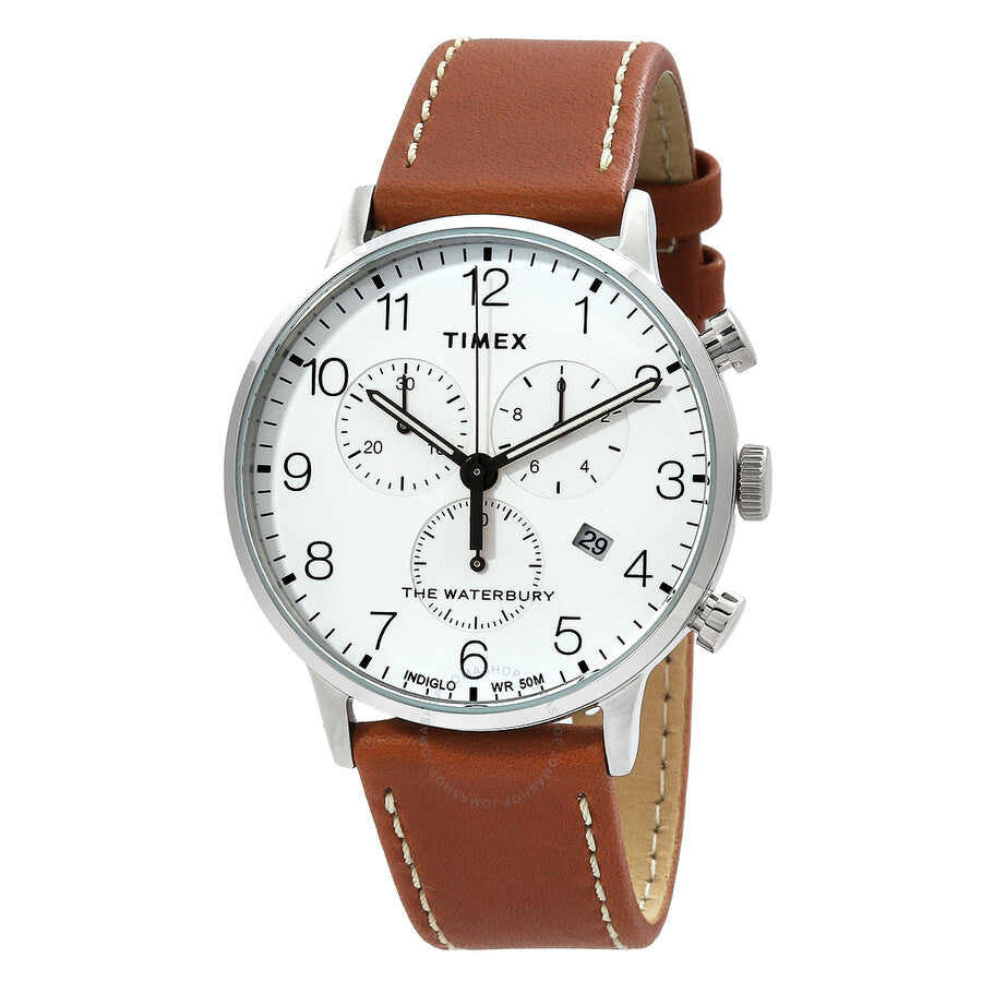 Timex Chronograph Quartz White Dial Men's Watch TW2T28000 - The Watches Men & Co
