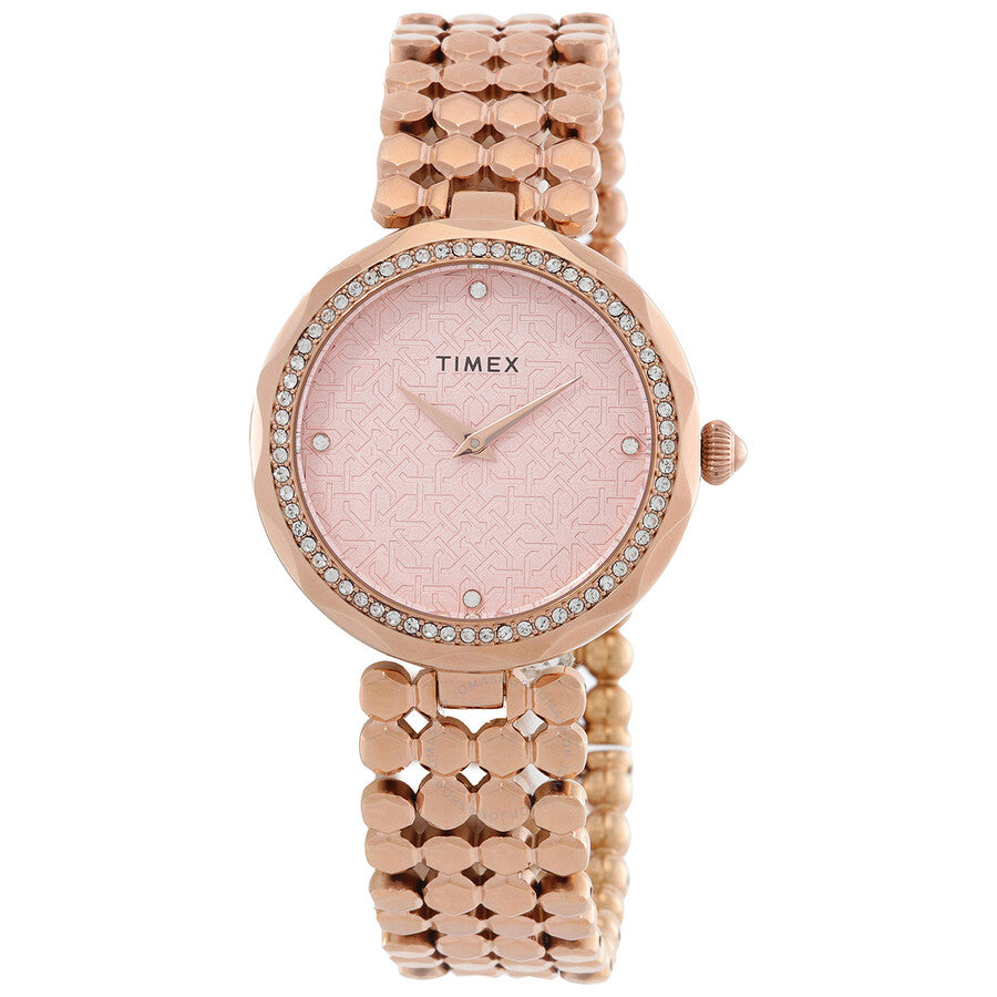 Timex City Quartz Crystal Rose Dial Ladies Watch TW2V02800 - Dawson Watches