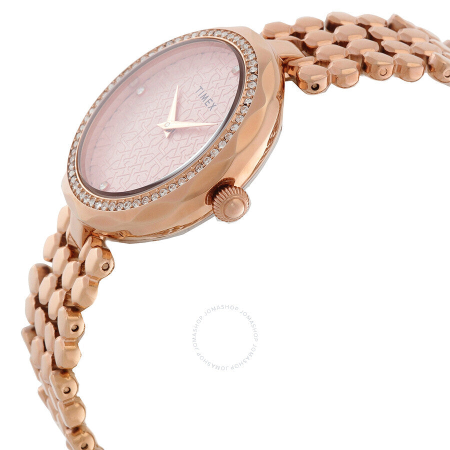 Timex City Quartz Crystal Rose Dial Ladies Watch TW2V02800 - Dawson Watches #2