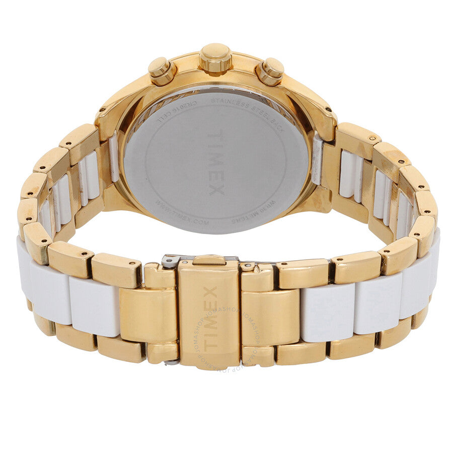Timex Classic Chronograph Quartz Crystal Gold Dial Ladies Watch TW2V74900 - Dawson Watches #3